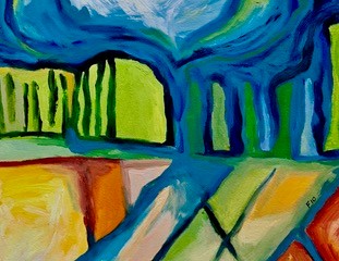 The Grass is Greener, an oil painting by Cathy Fiorelli